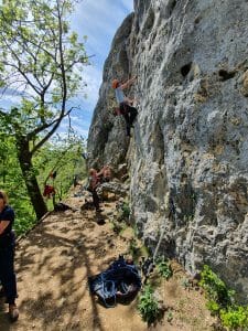 Klettern am Sophienfels auf dem Rosenstein