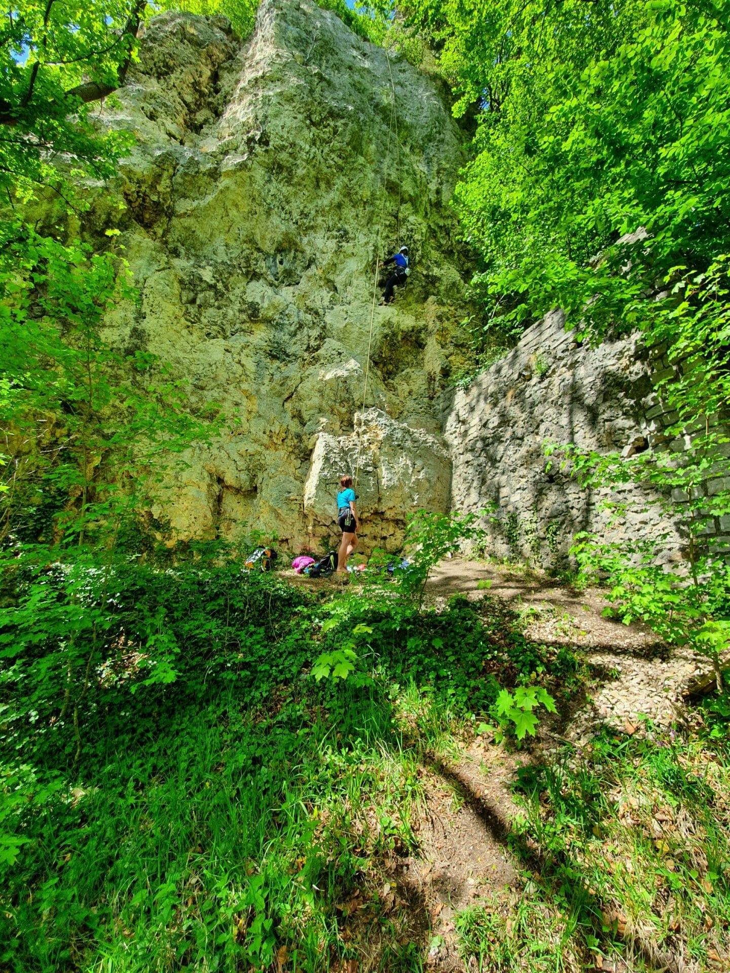Klettern am Sophienfels auf dem Rosenstein