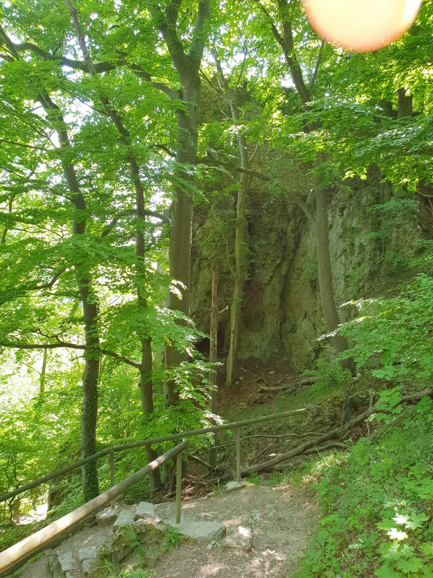 Aufstieg zur Ruine Rosenstein über den Franz Keller-Weg