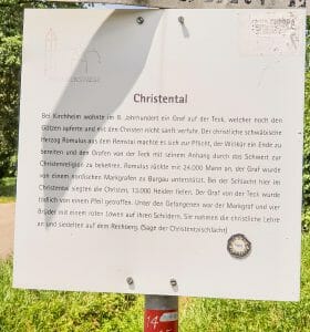 Tafel zur Herkunft des Namen "Christental"