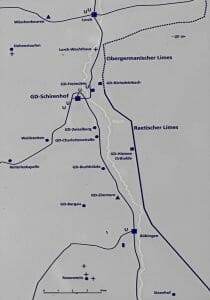 Karte: Limes bei Schwäbisch Gmünd